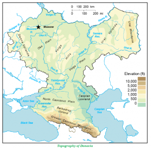 Donovia (North Caucasus Region Outlined in Blue)